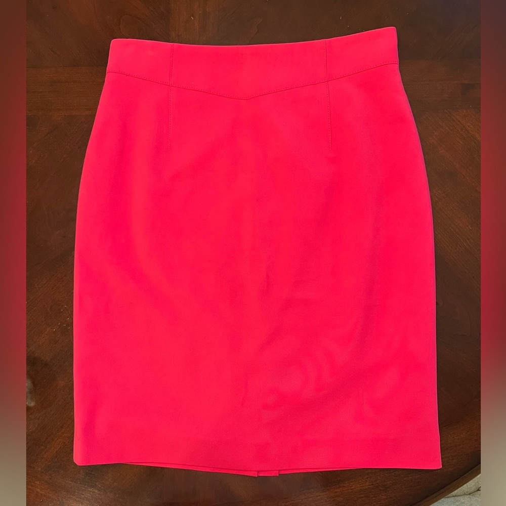 Antonio Melani lined hot pink pencil skirt with back slit and back zipper.